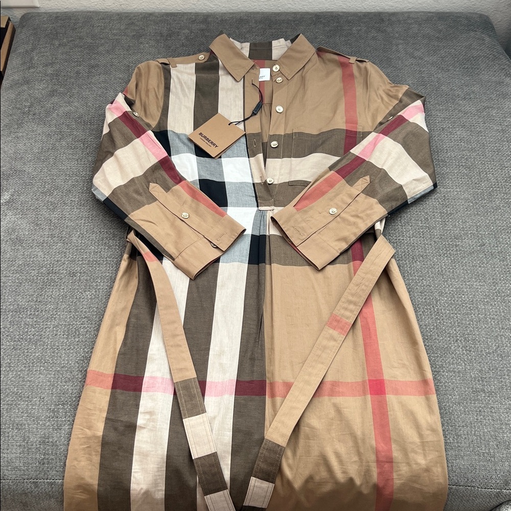 Burberry Tan and Red Striped Garment